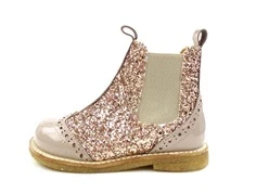 Angulus almond maple glitter støvlette med hulmønster